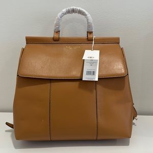 NWT Tory Burch Block T Backpack in British Tan.